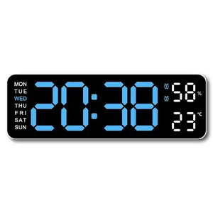 Digital Wall Clock,Large Display Digital Clock with LED Technology,Countdown Dimmer,DST Date, Week Temperature,Large Display,Halloween/Christmas Gifts