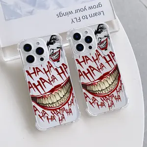 Crazy J-Joker Smile Grotesque Phone Case Suitable for iPhone 17 16e 16 15 14 13 12 11 Mini Pro Max Air X XR XSMAX 8 7 Plus Anti Fall Transparent Soft Back Cover