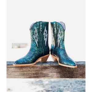 Bowie Metallic Boot in Teal