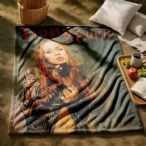 1 piece Fiona Apple vintage-style photoshoot themed flannel blanket - Modern-style flannel blanket, suitable for sofas and beds, all-season use, super soft and comfortable, digital printing, 100% polyester material, machine washable, suitable for