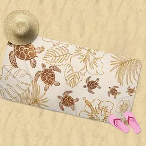 Microfiber Beach Towel, Quick Dry, Tropical Sea Turtle Pattern, Soft Polyester, Towel for Beach, Camping, Swimming, Fitness, Travel