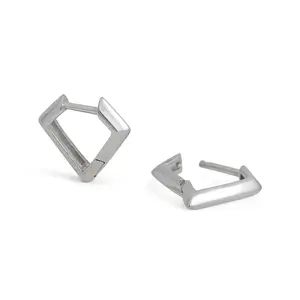 Diamond Shaped Huggie Hoops