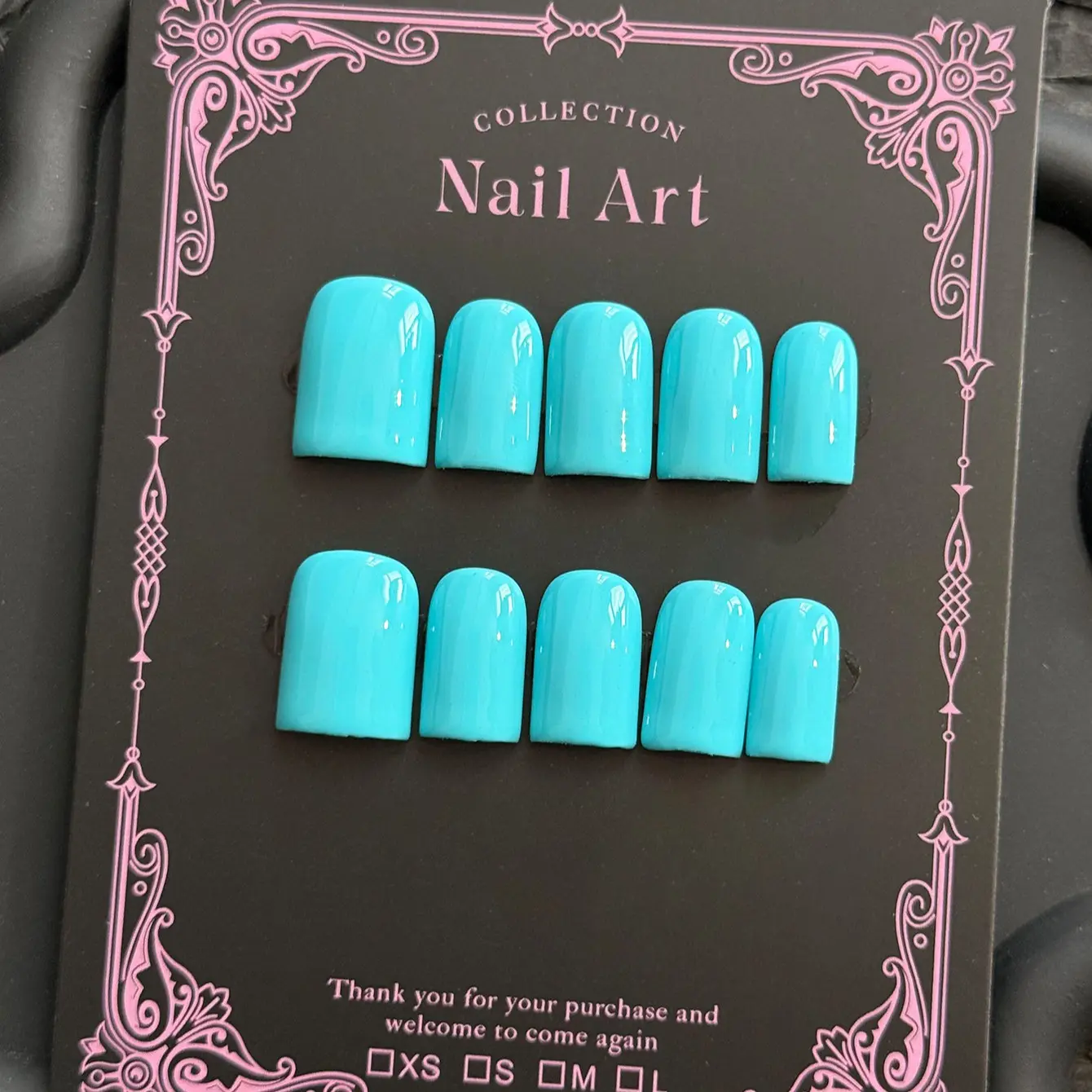 10-Count Square Press-On Nails, Short Azure Blue Glossy Finish, Luxurious Texture, Y2K Style, Perfect Gift
