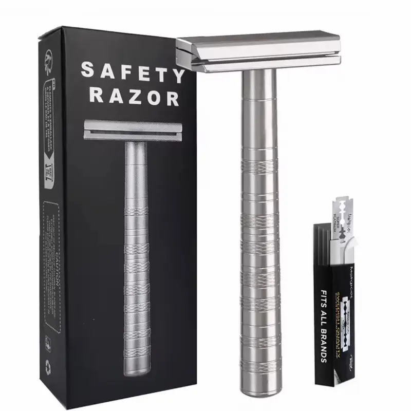 Aluminum CNC Double Edge Safety Razor with 5 Spare Blades 30° Angled Precision Reusable Single Blade Razors for Men and Women similars to Canada AL13