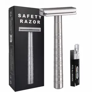 Aluminum CNC Double Edge Safety Razor with 5 Spare Blades 30° Angled Precision Reusable Single Blade Razors for Men and Women similars to Canada AL13