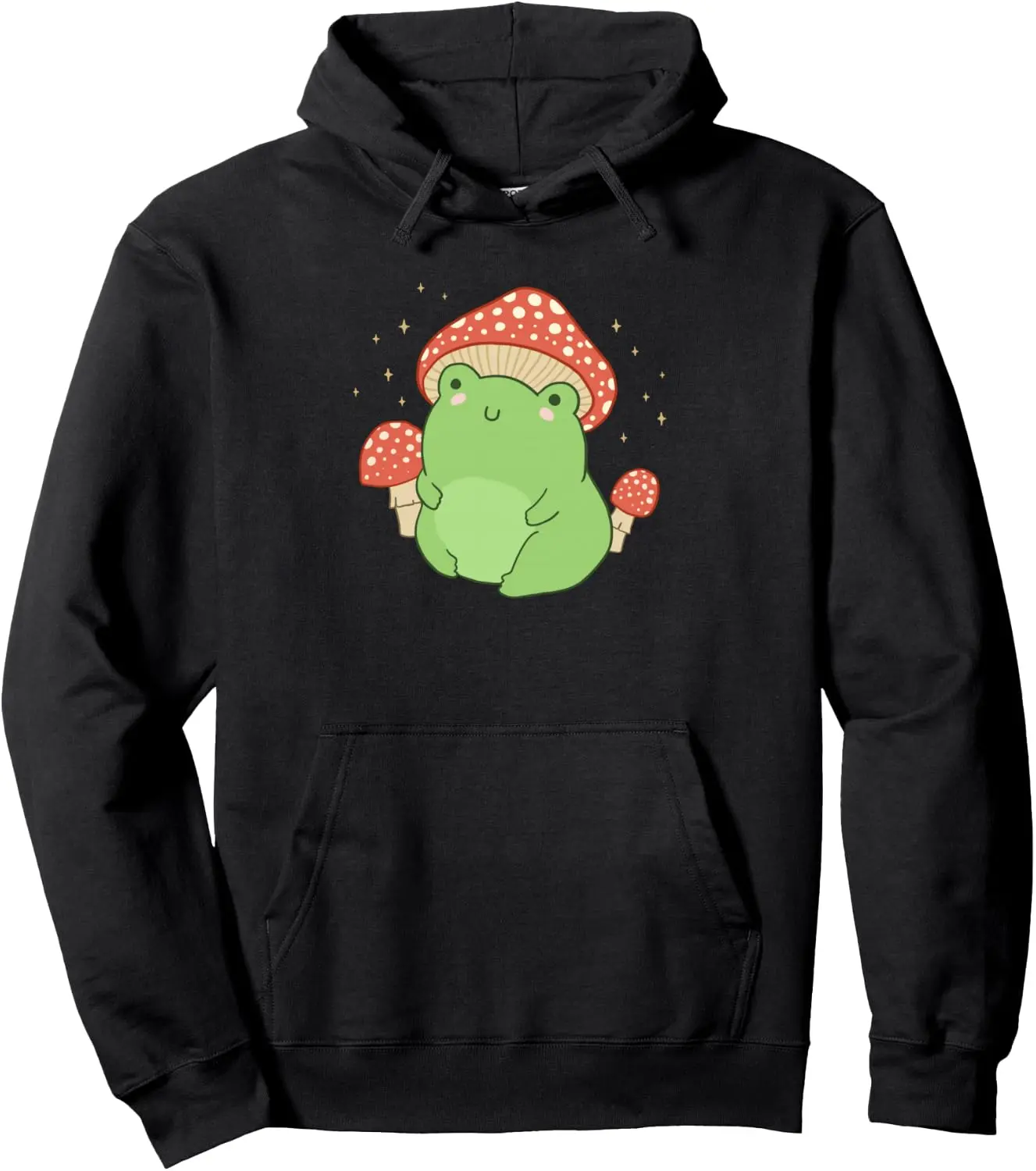 Cute Frog Mushroom Hat - Cottagecore Aesthetic Pullover Hoodie