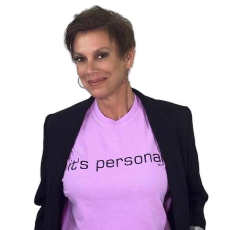 it’s personal Mt 27 Comfort Color T Graphic Design - Purple Top with "it's Personal" Text, Casual Style for Women - Womenswear Summer Tshirt Crewneck