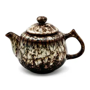 Stunning Blue Kiln-Glazed Ceramic Teapot | One-of-a-Kind Art，Mesmerizing Blue-Black Kiln Change Teapot | Handcrafted Ceramic | Premium Tea Experience，Unique Kiln-Glazed Ceramic Teapot | Blue Wave Pattern | Perfect for Tea Lovers