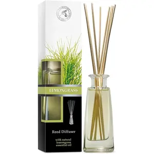 Lemongrass Oil Diffuser - Scented Reed Diffuser -  Free -  Set -  for Aromarapy - Room Air Freshener