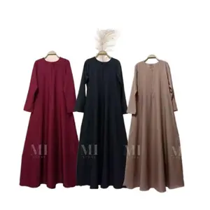 Simple Plain Abaya with Front Zip for Everyday Use breastfeeding friendly abayas modest casual eid outfit shopping