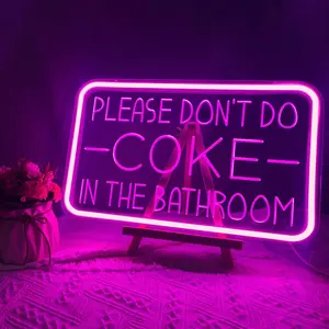 Neon Light Wall Decor for Bathroom, Bar, Nightclub, LED Neon Light Decoration, Fun Bathroom Decor, Teen Boy Gift, Push Button Control