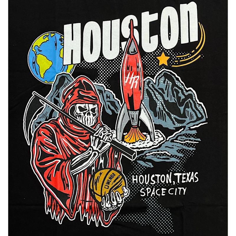Warren Lotas Houston Rockets Space Exploration Short Sleeve Tee Shirt Black