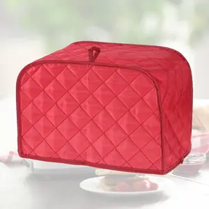 2 Slice Quilted Toaster Cover, Polyester & Cotton Quilted Bread Machine Cover For Small Kitchen Appliance, Red