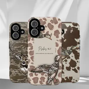 Duck Deer Camouflage Phone Case Set, Cowhide Leopard Beige God Suitable for iPhone 17-11 Pro Max/Plus and  Samsung Galaxy S23-25