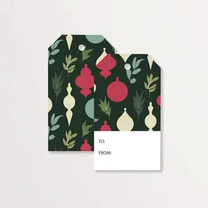 Dark Green Christmas Ornaments Gift Tags