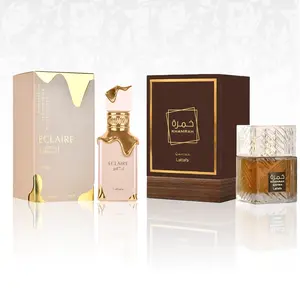 Lattafa Khamrah Qahwa + Eclaire  Parfum Set Spray Vanilla Sweet Warm Spicy Woody Notes Premium Fragrance 100ml 3.4oz / 30ml 1.0oz
