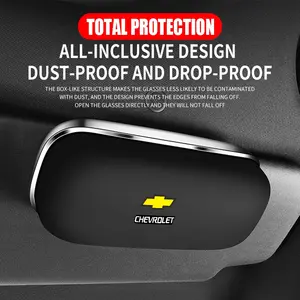 Chevrolet Car Sun Visor Sunglasses Box, Universal Fit, Clip-On Storage Holder, Practical Accessory, Fits All Vehicle Models, Eyeglass Organizer