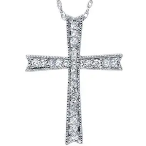 1/4ct Diamond Cross 14K White Gold
