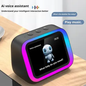Bluetooth 5.4 Smart Speaker, Full-Featured HD Touch Screen, Custom Wallpaper, Time Clock, Weather Report, AI Voice and Phone Call Function