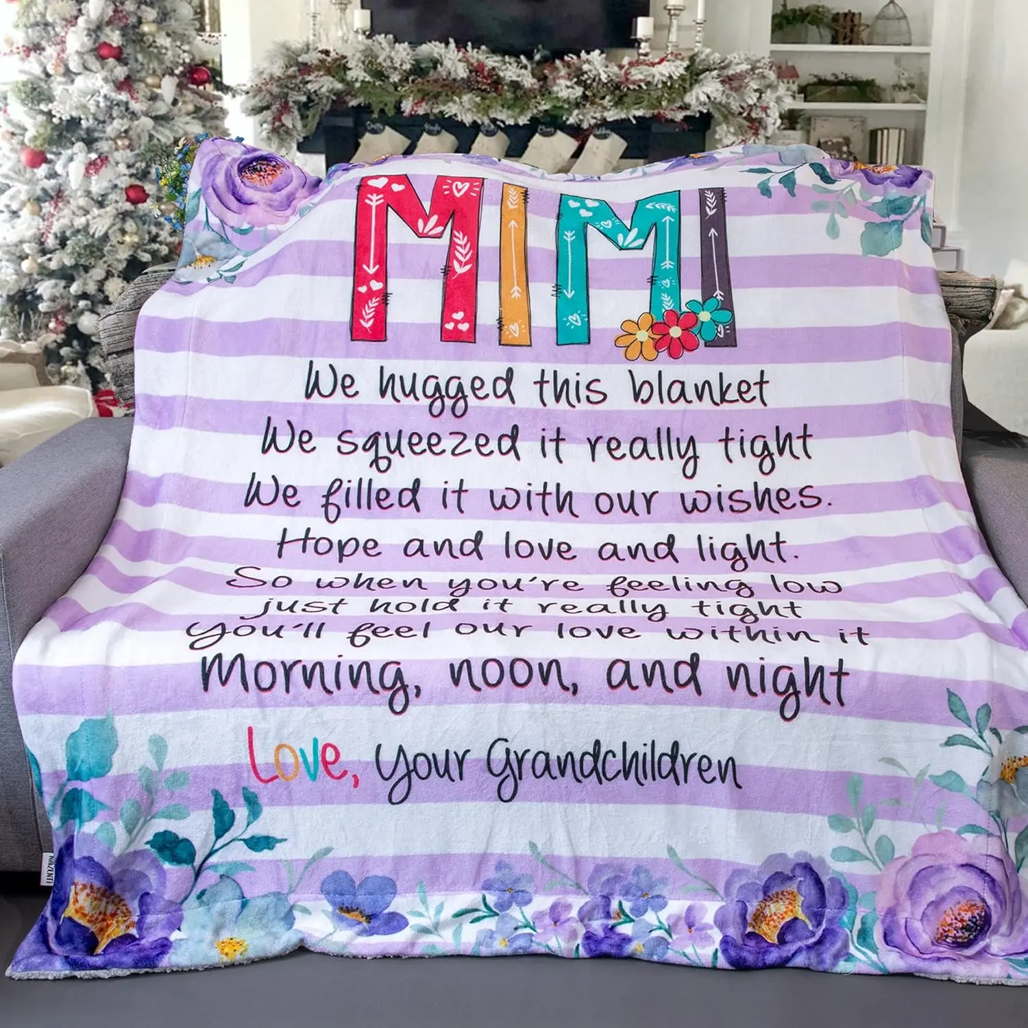 Luxury Super Soft Fleece Blanket, Mimi Loves Me Blanket, Mimi Blanket, Mimi Gifts from Grandchildren, Wonderful Mimi Fleece Blanket, Blanket Mimi Gifts for Birthday