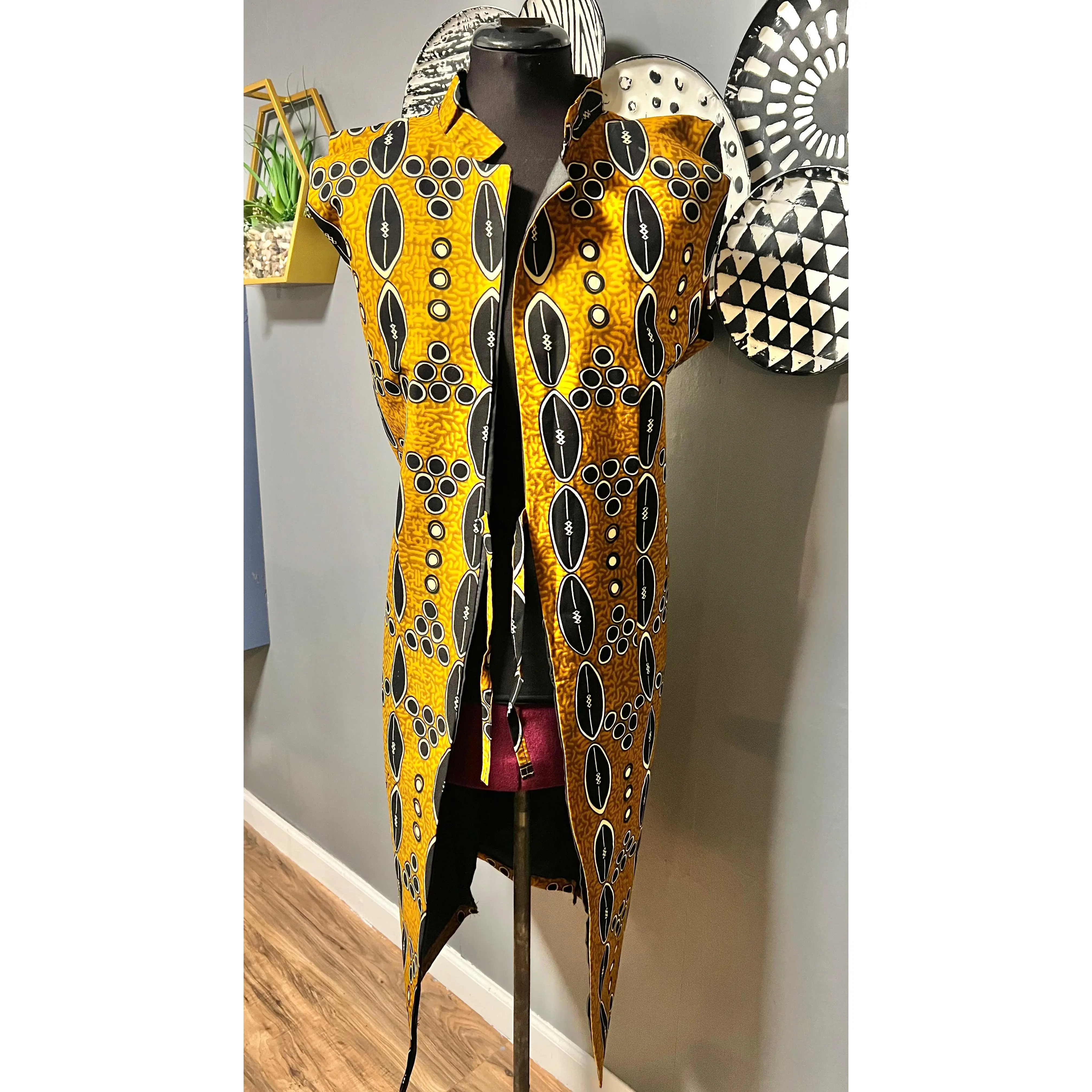 Kimono's/Dusters Sleeveless - XL Large Ankara Kimono with Bold Afrocentric Prints & Fitted Design for Casual Chic Women'swear