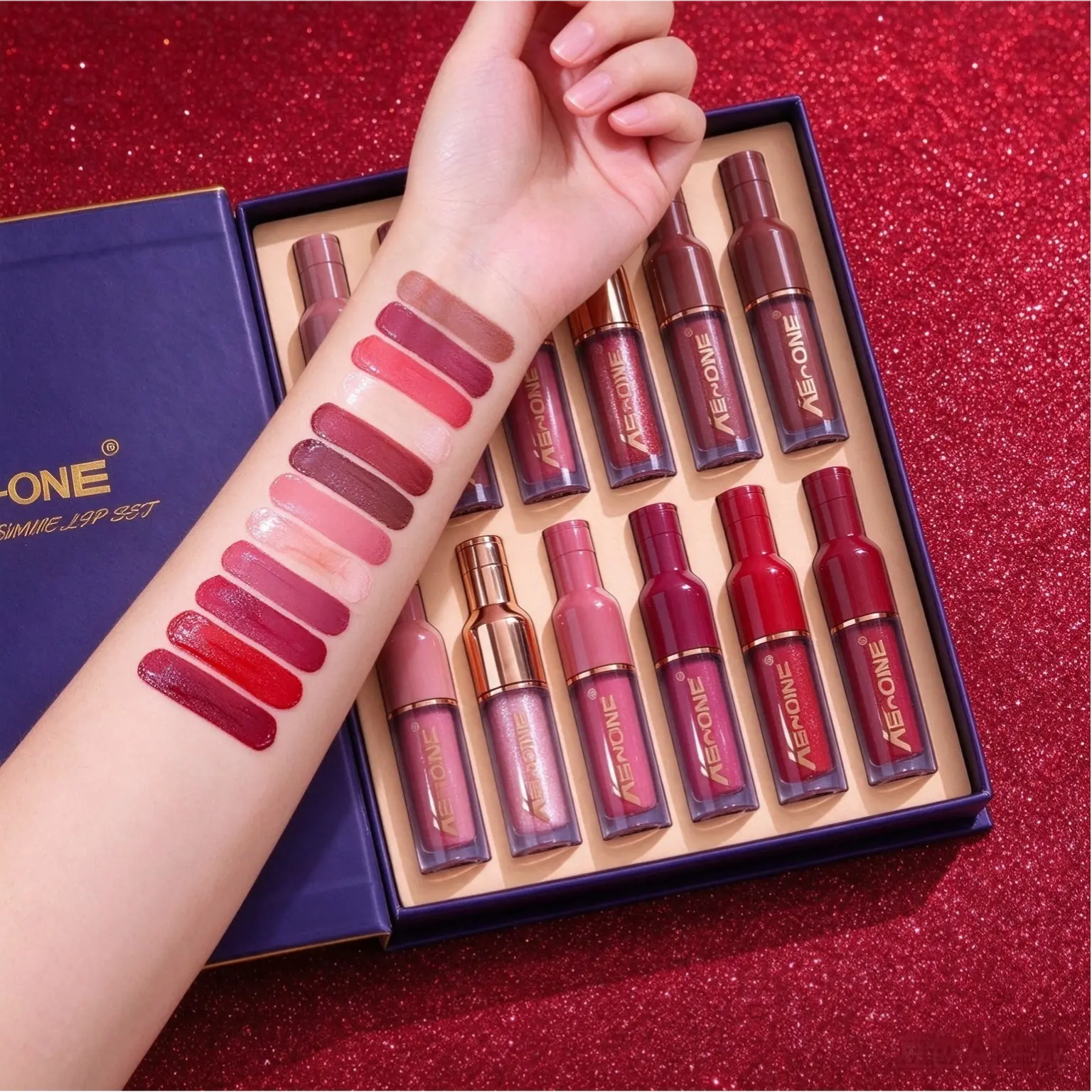 12-Color Liquid Lipstick Gift Set –Upgraded Version,Matte Pearlescent Finish, Non-Fading, Long-Lasting, Moisturizing for Full Lip Color, Everyday Lip Makeup & All-Day Wear - Perfect Beauty Gift for Women, Lip Cosmetics & Makeup Sets,back to school