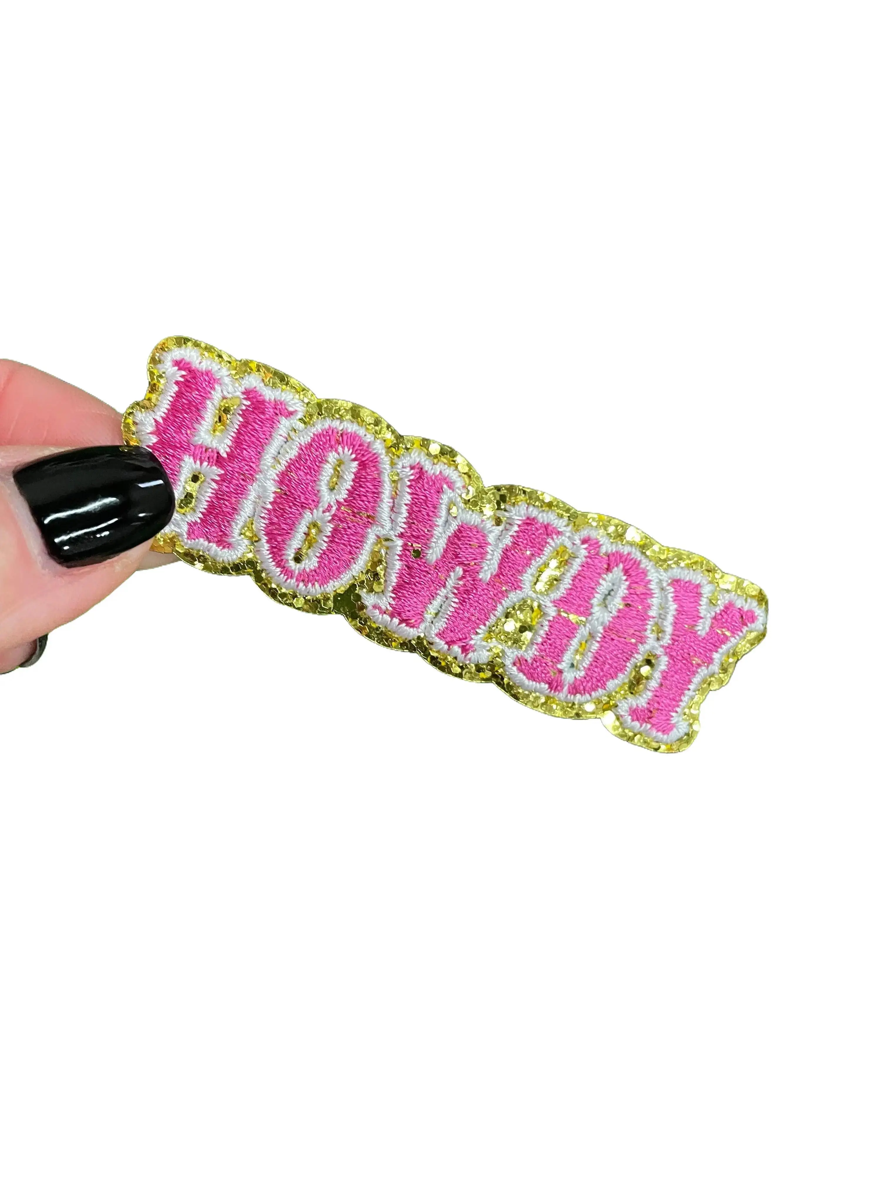 Glittery "Howdy" Embroidered Patch