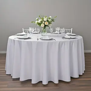Round Tablecloth 84 Inch Large Polyester, Hot Selling Restaurant Party Tablecloth 2pcs, Perfect for Anniversary and Day