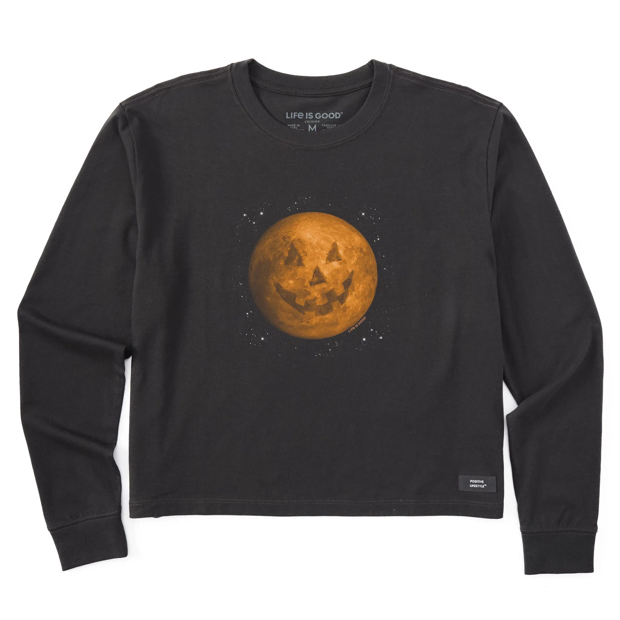 Women's Celestial Jack-O-Moon Long Sleeve Crusher Boxy Tee