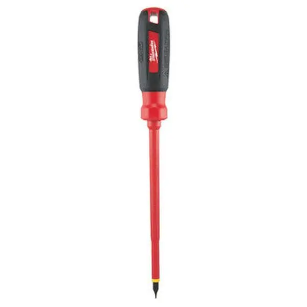Milwaukee 48-22-2232 3/16 in Cabinet Insulated Screwdriver - 10 in, Shockproof for Live Circuits, Nonconductive Coating, Secure Grip Handle
