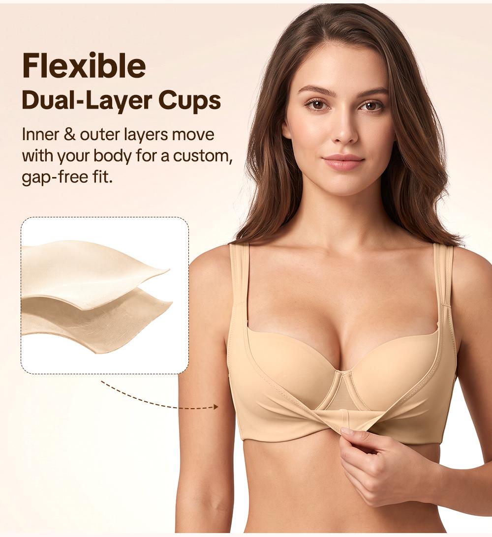 HSIA CoolCurve Unlined Plus Size Ice Silk Cooling 3D Curved Flexible Double Layer Cup Low Cut Balconette Bra Underwire Support Seamless Free Cut Scoop Square Neck  Anti Spillage No Gapping Lightweight Side Smoothing Women Everyday Bra