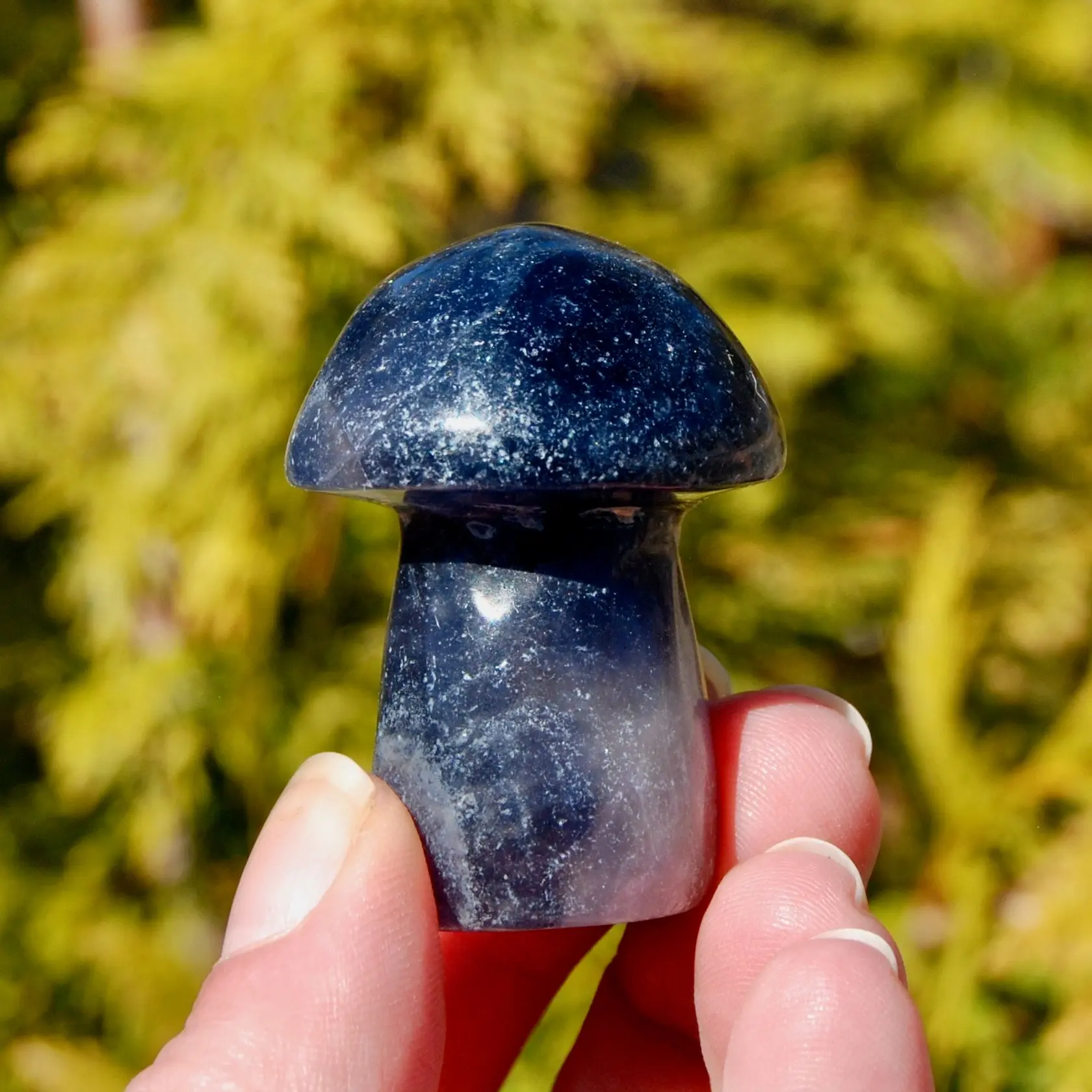 2in Silky Blue Fluorite Crystal Mushroom