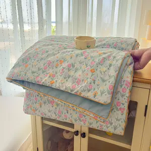 Colorful Tulip-Print Summer Light Quilt: Boho Floral Quilt, An ultra-soft, skin-friendly air-conditioning quilt and summer cooling blanket, perfect for use in summer bedrooms, offices, on beds, in living rooms, and for home relaxation