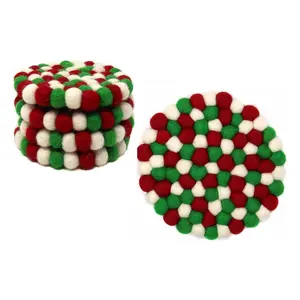 Global Crafts Christmas Felt Trivet & 4-piece Coasters Set