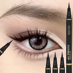 5PCS/Set Black Liquid Eyeliner Pen, Quick Drying, Smudge-proof, Waterproof, Long-lasting Eye Makeup, Precise Eyeliner Application, Felt Tip, for A Clean Eye Makeup Look