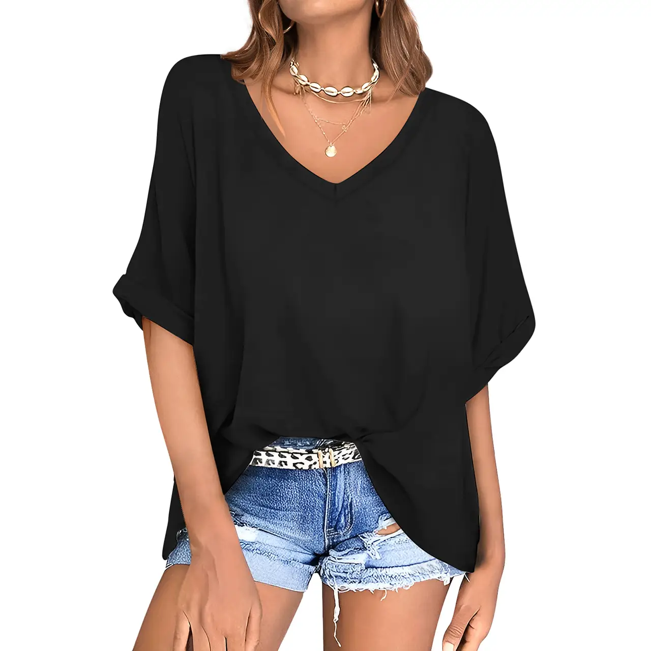 [PLUS SIZE] UEU Women Oversized Short Sleeve T-Shirt Loose Fit Workout Tops Short Sleeve Basic Tee Shirt