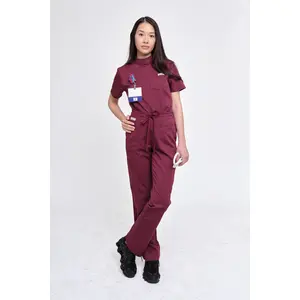 Nova Scrub Pants Burgundy - High-Rise Fit with  Pockets, Regular Fit, Performance Blend Fabric, Medical Use