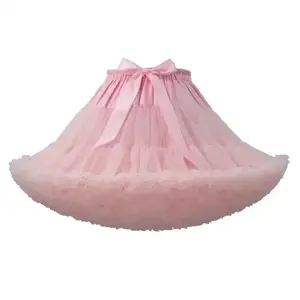 Womens 3-Layered Pleated Tulle Petticoat White Black Pink RedTutu Puffy Party Cosplay Skirt Womenswear Bottom Cute Maxi Basic Minimalist