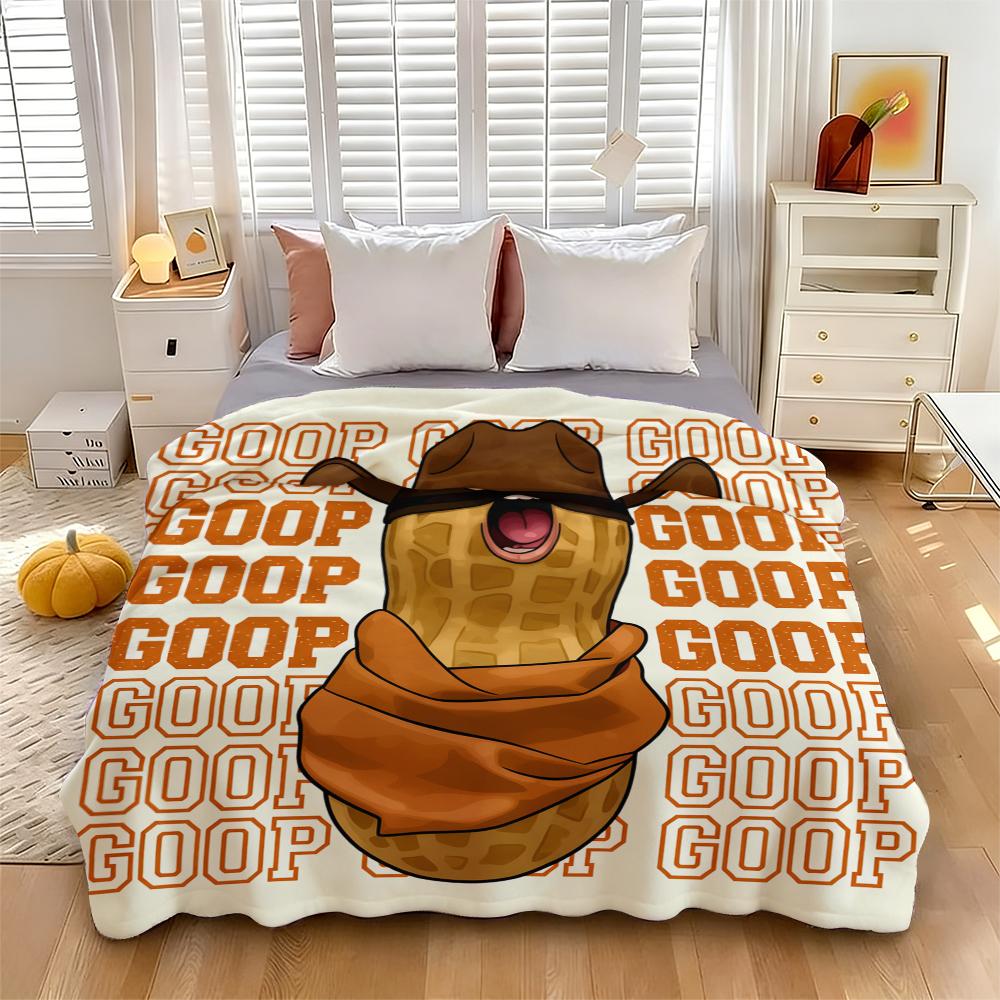Goop Goop Cowboy Peanut Viral Meme Print Flannel Blanket Cooling Blanket Homegoods Soft Cozy For Bedroom Living Room Sofa For Meme Fans Western Lovers Perfect Gift Suitable for giving as gifts to friends, parents and children
