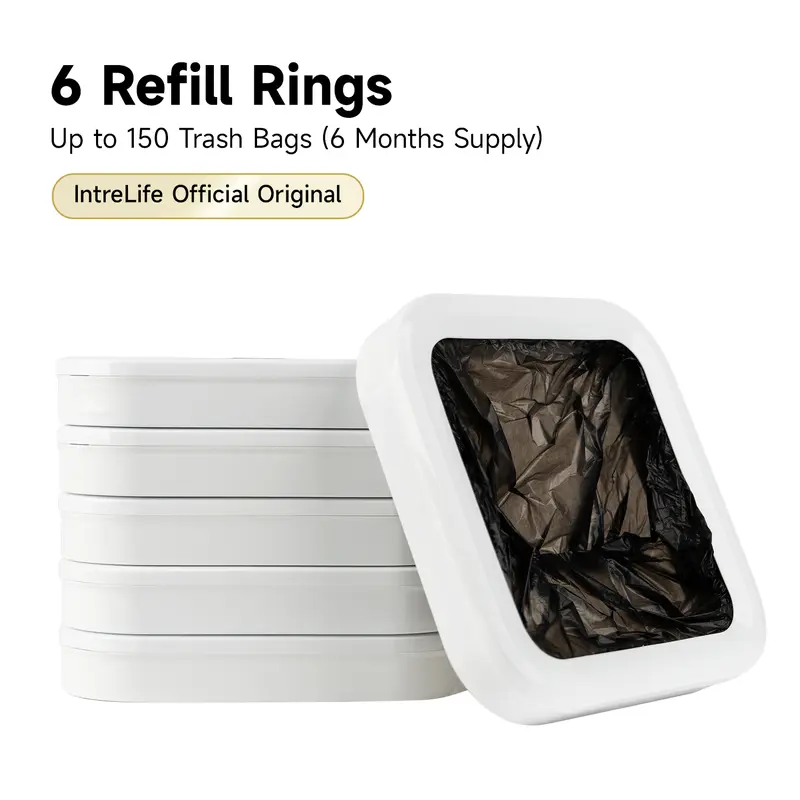 IntreLife Smart Bin T AIR X Official Refill Rings - Specifically Designed for IntreLife Smart Trash Bin, Up to 150 Trash Bags (6 Months Supply)