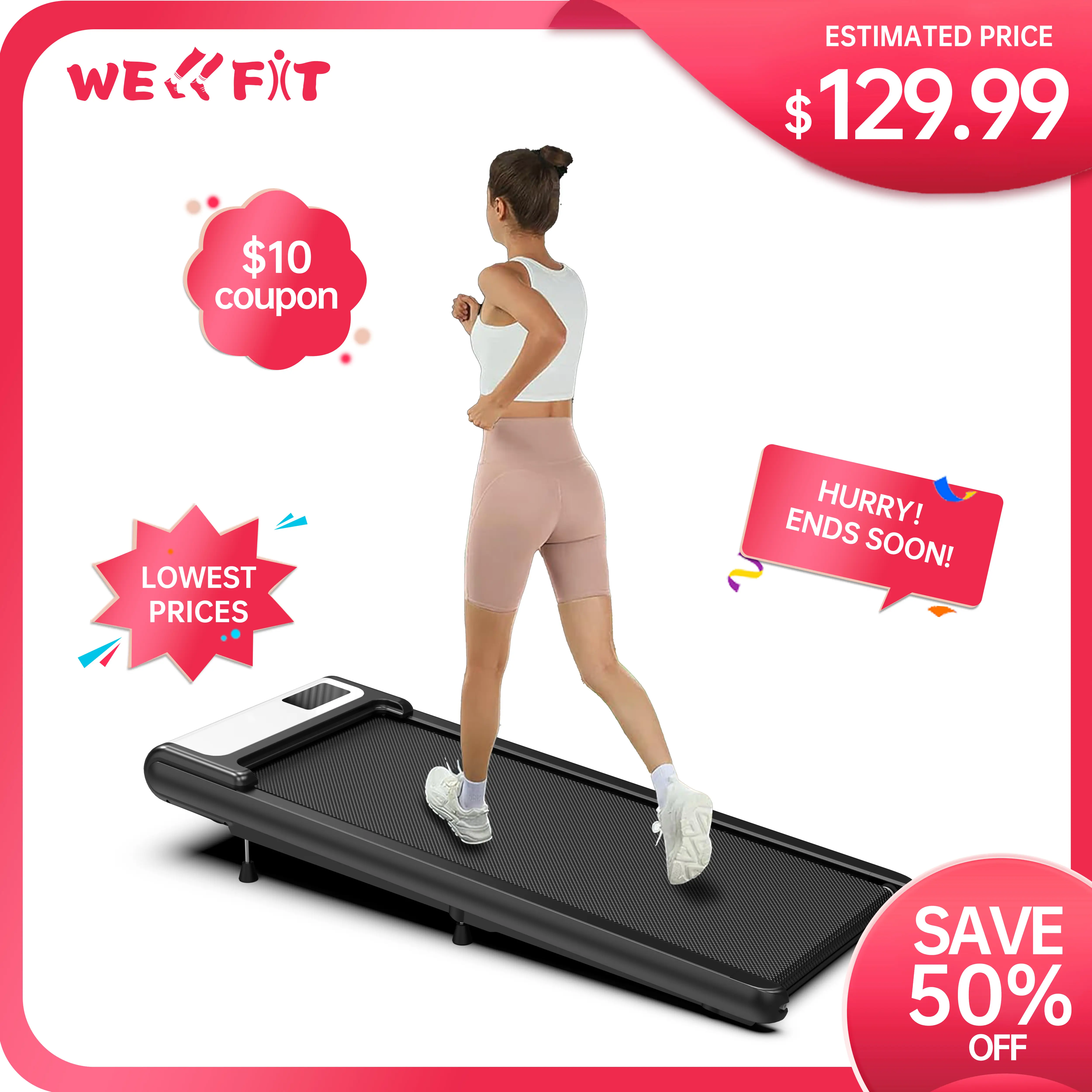 [Flash Sale] WELLFIT Walking Pad Treadmill – 5O% OFF! ‍️ 2.5HP,Portable,Incline,Smart App,265lbs Capacity- Perfect for Home & Office,incline treadmill