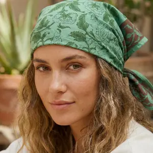 Handblock Print Cotton Bandana Scarf: 100% Cotton Head Scarf | Boho Festival Neckerchiefs, Yoga Headband & Bandana Gift Set for Women Men