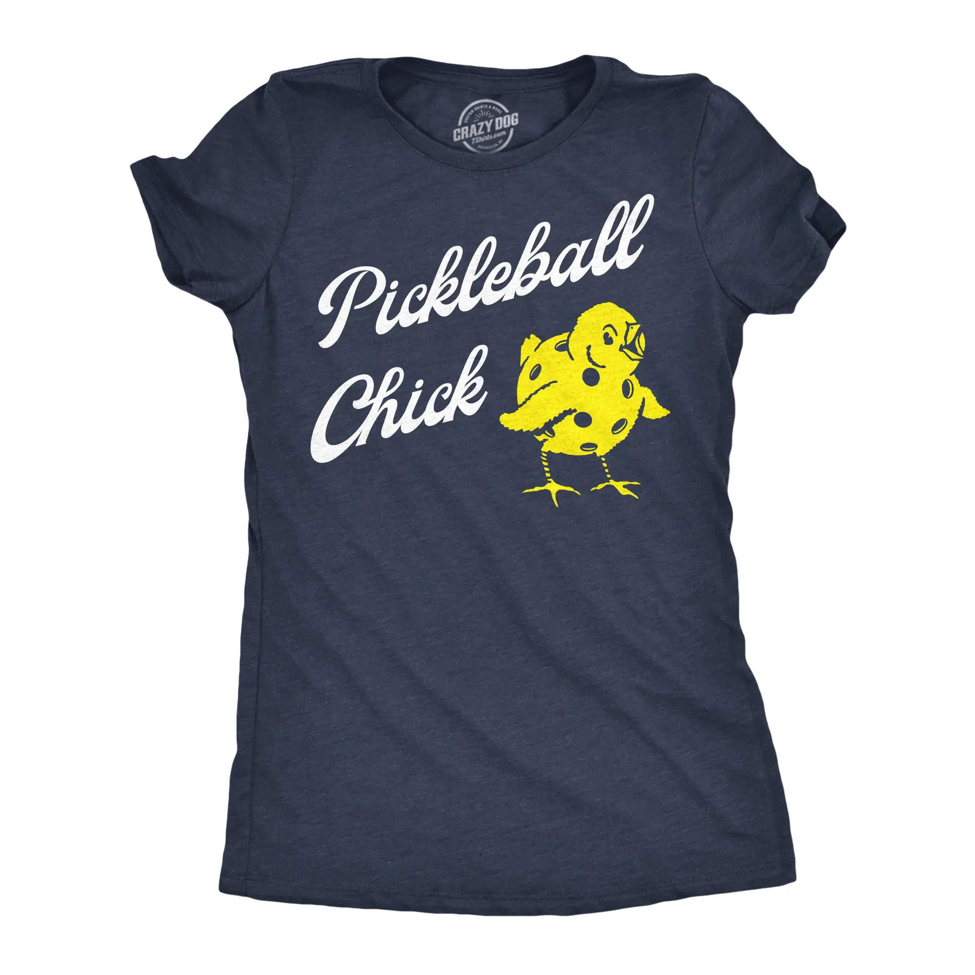 Womens Funny T Shirts Pickleball Chick Sarcastic Tee For Ladies Funny Womens T Shirts Cute Vintage Fashion Casual Ladies T-Shirt Gift Animal Tops for Women Funny Pickle Ball Top Women's Novelty Tees Navy -