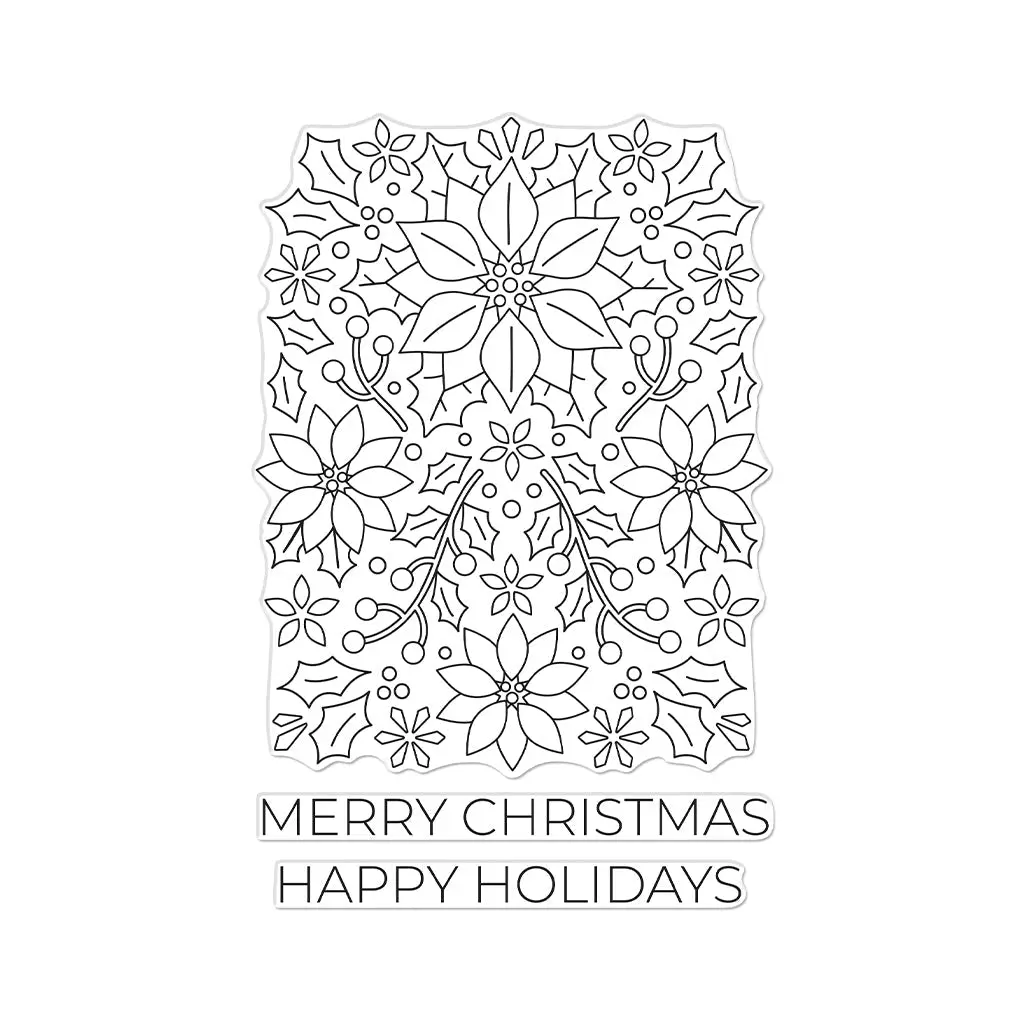 Poinsettia Pattern Clear Stamp Set