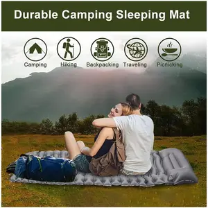 TPU camping inflatable mattress outdoor camping foot type inflatable mattress light super elastic composite inflatable camping mat bench