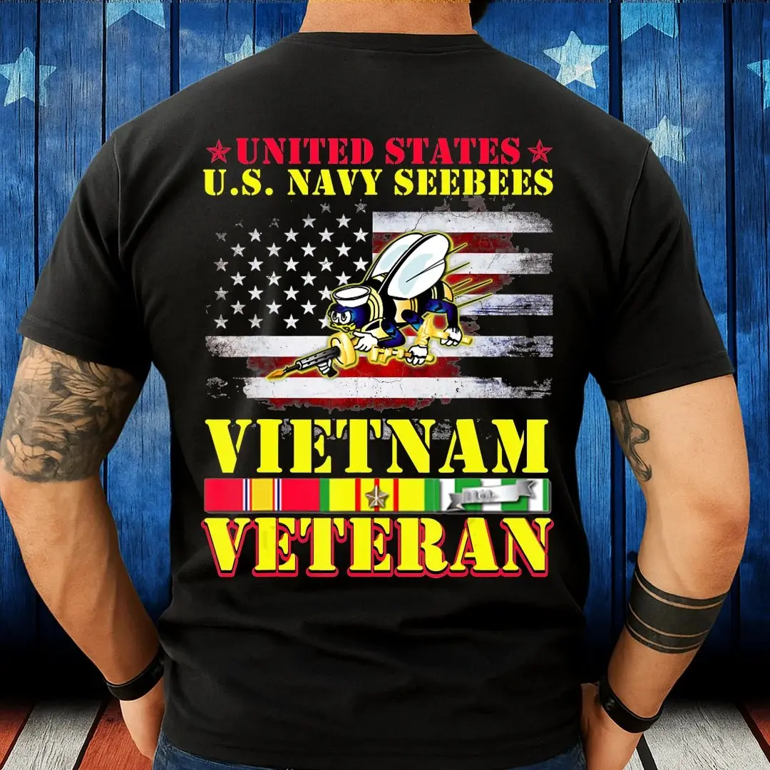 Us Navy Seabees Vietnam Veteran T Shirt, Patriotic Military Pride Tee, American Soldier Tribute Apparel, Veteran Support Clothing, Seabees Military Gift, Usa Hero Memorial Shirt