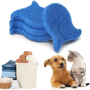 4 Pcs Thickened Reusable Washing Machine Hair Catcher Blue PU Lint Trap for Pet Fur Removal