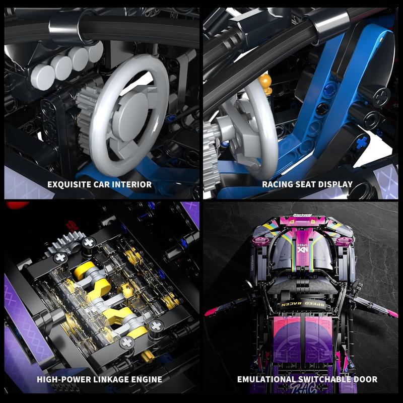 911 Sports Car Model Kit – 1000+Pieces, Dual Motor, 2.4G Remote, LED Lights & Acrylic Display Case | Ultimate Gift for Car Enthusiasts Perfect Holiday Gift