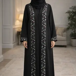 Arub Embroidered Abaya in Size 54 with Floral Embroidery and Elegant Design