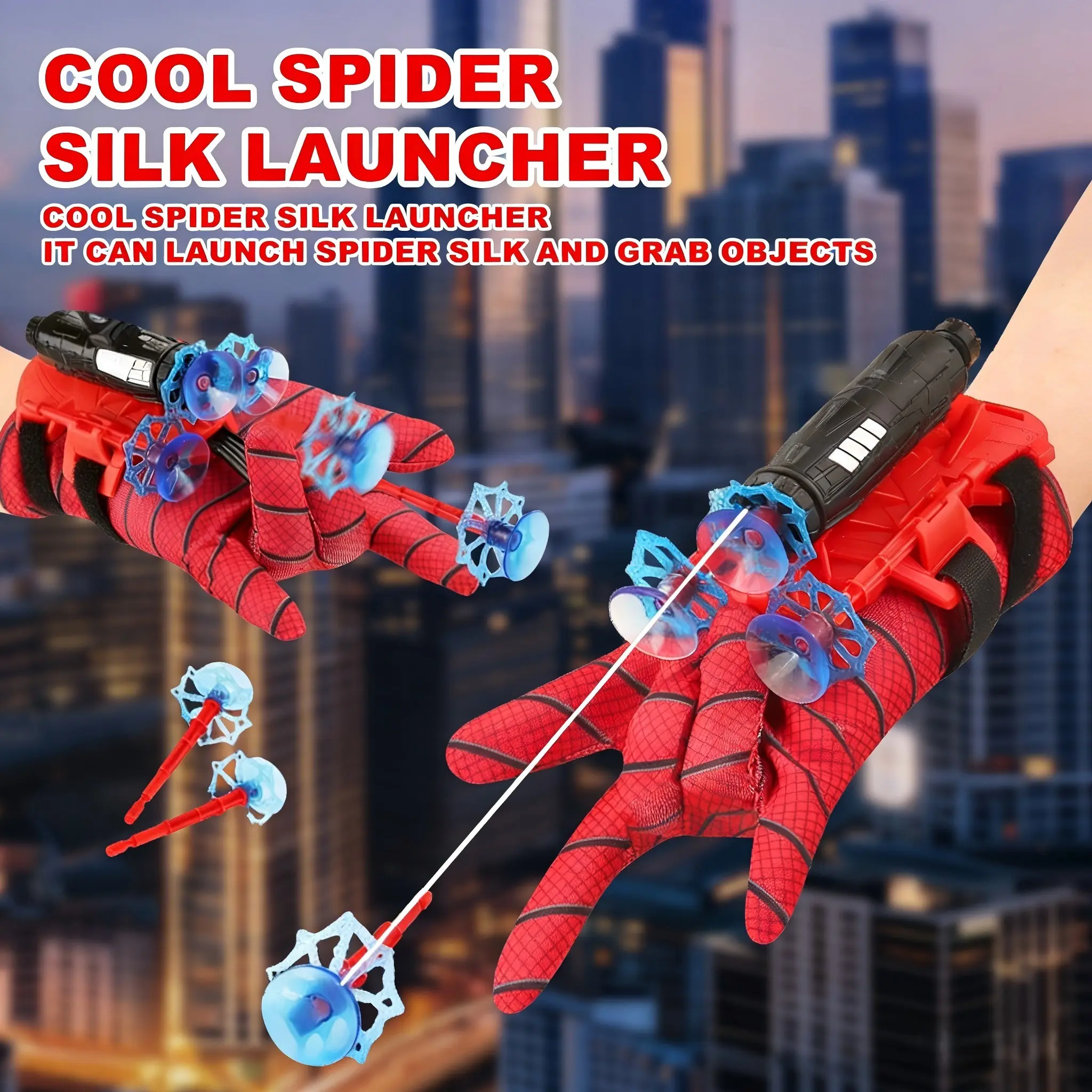 Realistic Spider Silk Shooter 2.0 Upgraded Version, Children's Spider Silk Wrist Toy, Realistic Spider Silk Shooter, Cool Gear, Durable Spider Silk Glove Shooter Toy, Suitable for Superhero Role-Playing, Children's Holiday Gift, Adult Fun and Novelty Toy.